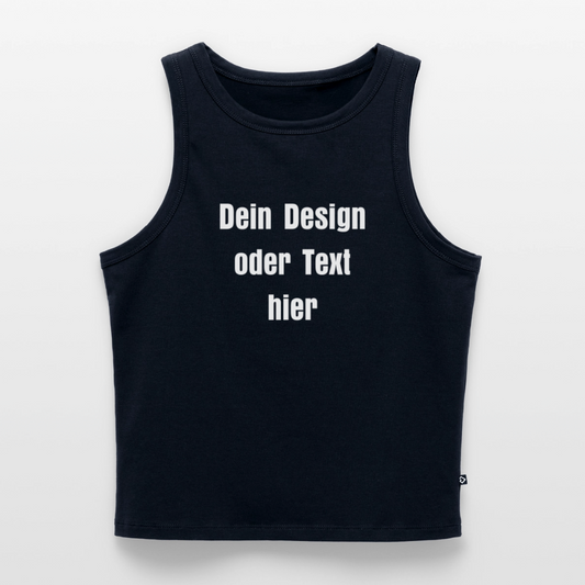 Frauen Cropped Tank Top - personalisierbar - Navy