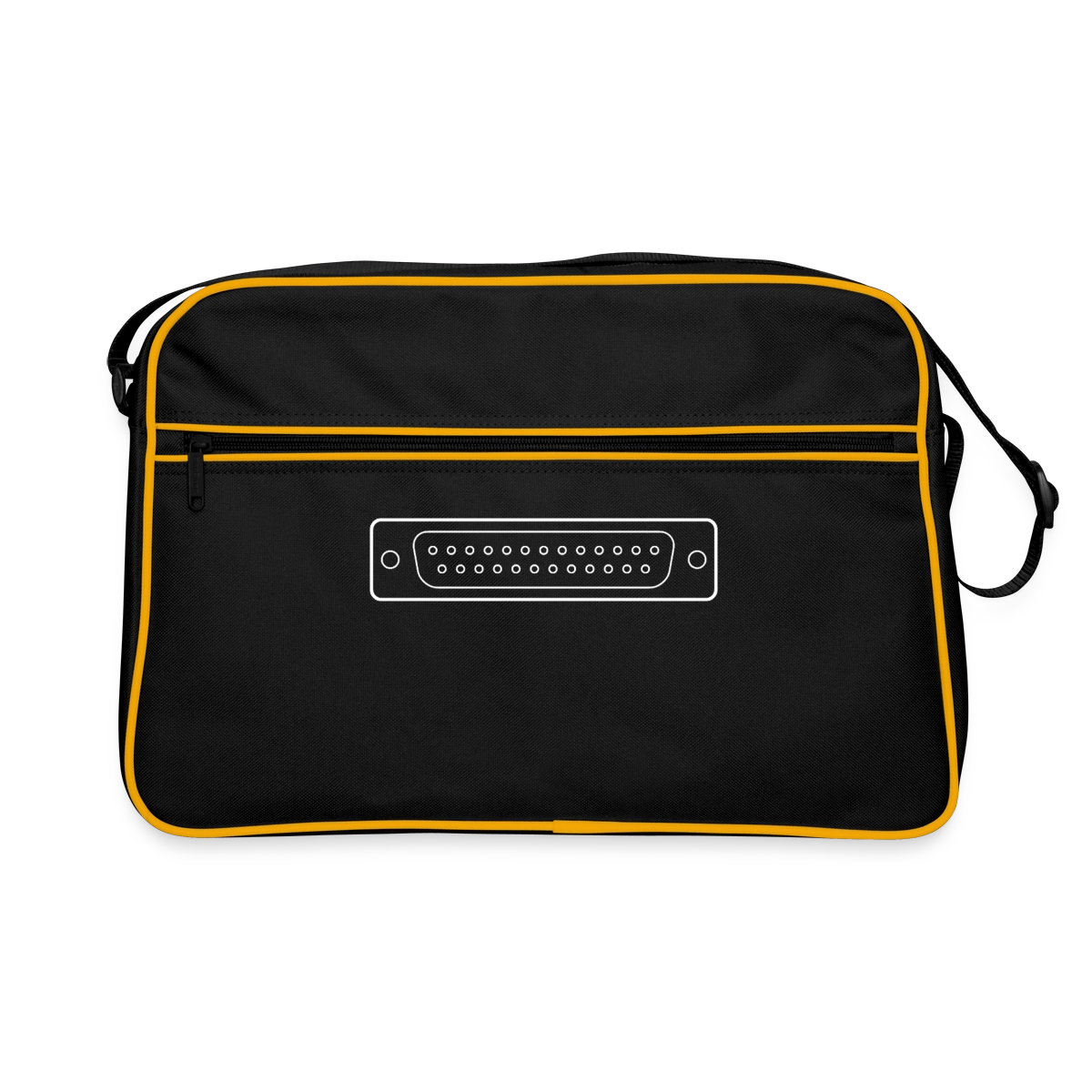 "LPT1" Motiv-Retro-Tasche, Farbe Schwarz/Gold