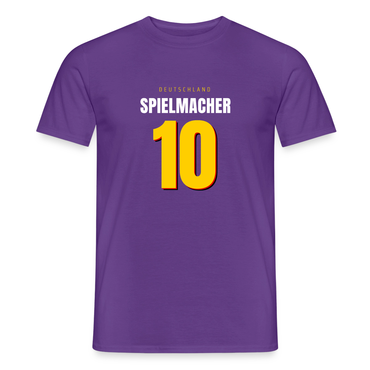 Spielmacher. Trikotnummer-Motiv Motiv-T-Shirt für Männer, Farbe Lila