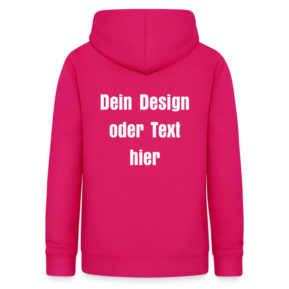 Frauen Hoodie - personalisierbare Vorder- und Rückseite - dunkles Pink