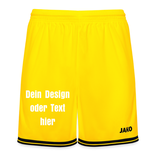 JAKO Basketball Short Center 2.0 - personalisierbar - Gelb/Schwarz