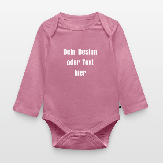 Baby Bio-Langarm-Body - personalisierbar - Mauve