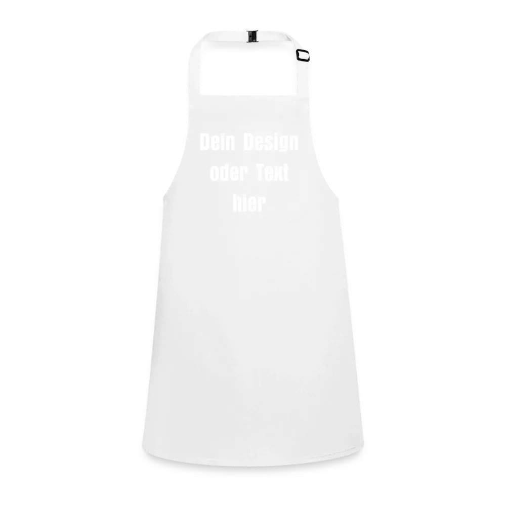 Schürze für Kinder aus 65% Polyester / 35% Baumwolle - personalisierbar - Weiß