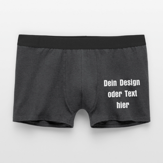 Männer Boxer Shorts aus 95% Baumwolle, 5% Elasthan - personalisierbar - Anthrazit