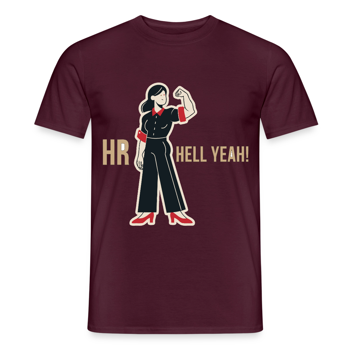 HR. Hell yeah! Motiv-T-Shirt für Männer, Farbe Ziegelrot