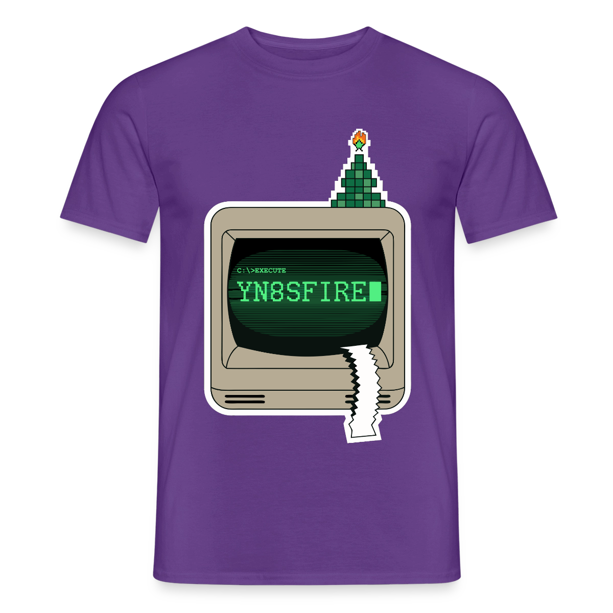 YN8SFIRE Motiv-T-Shirt für Männer, Farbe Lila