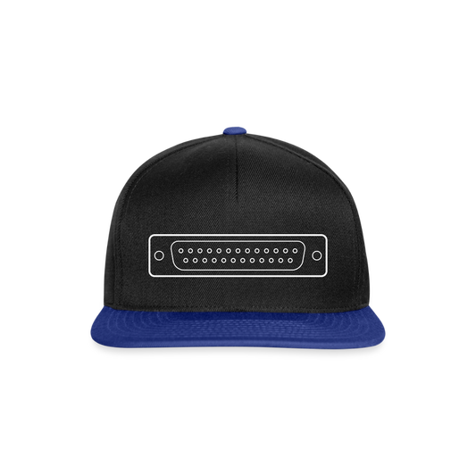 DB-25 LPT1 Retro Snapback Cap - Schwarz/Königsblau