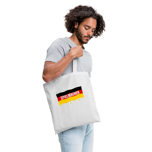 Spielmacher. Fahnen-Motiv Stoffbeutel, Farbe Weiß, Model