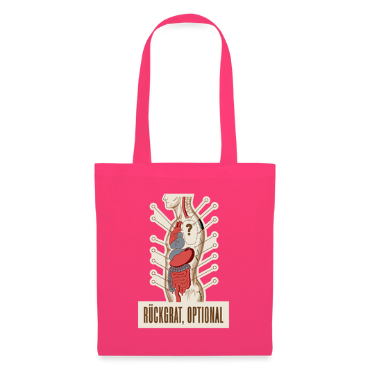 Rückgrat, optional. Anatomie-Motiv Stoffbeutel, Farbe Azalea