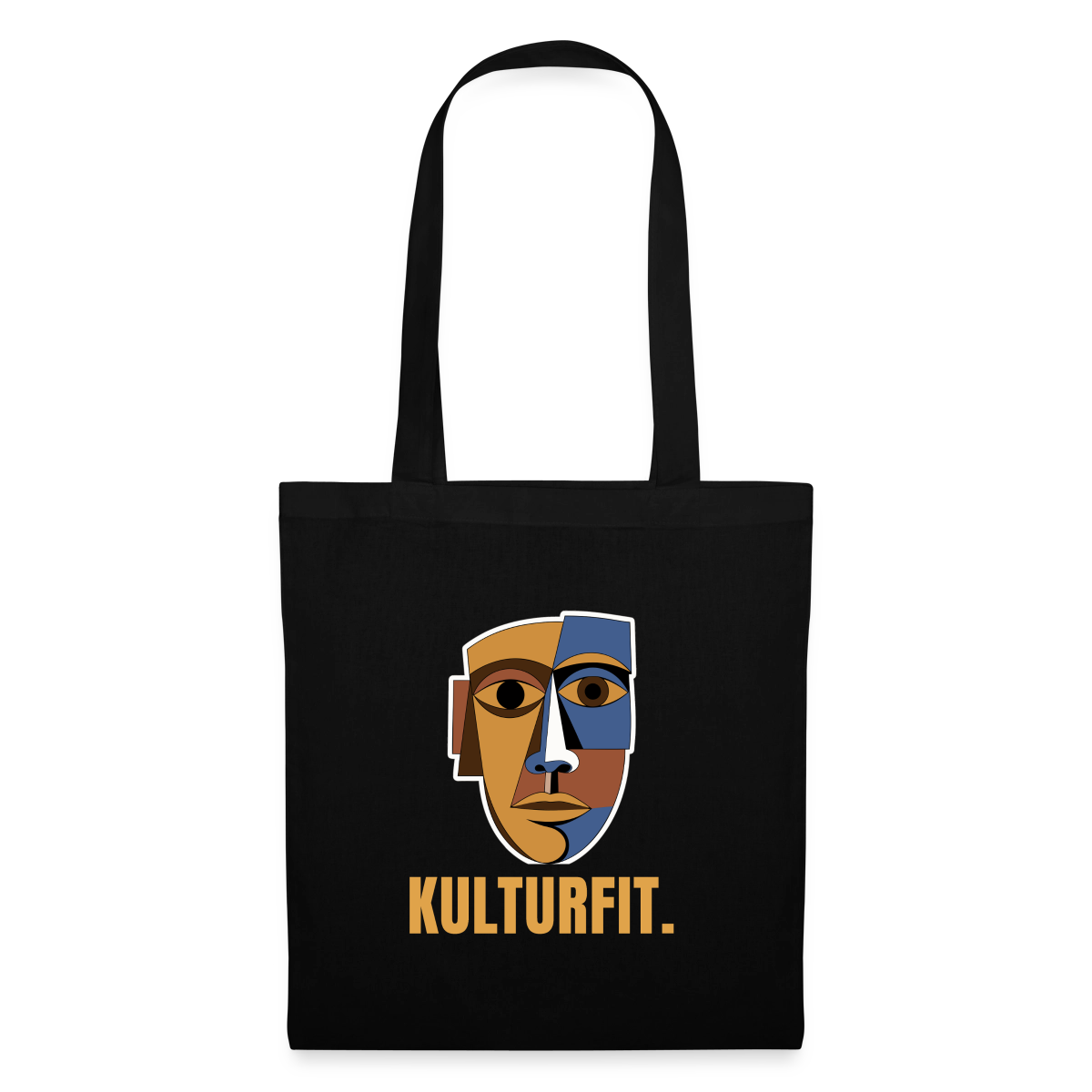 Kulturfit. Kubismus-Motiv Stoffbeutel, Farbe Schwarz