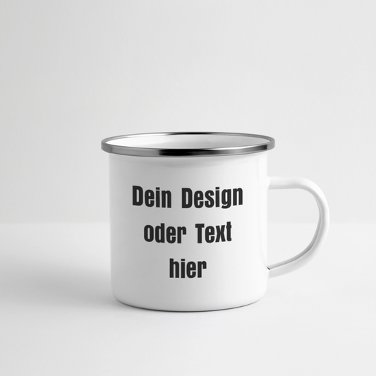 Emaille-Tasse 300ml - personalisierbar - Weiß