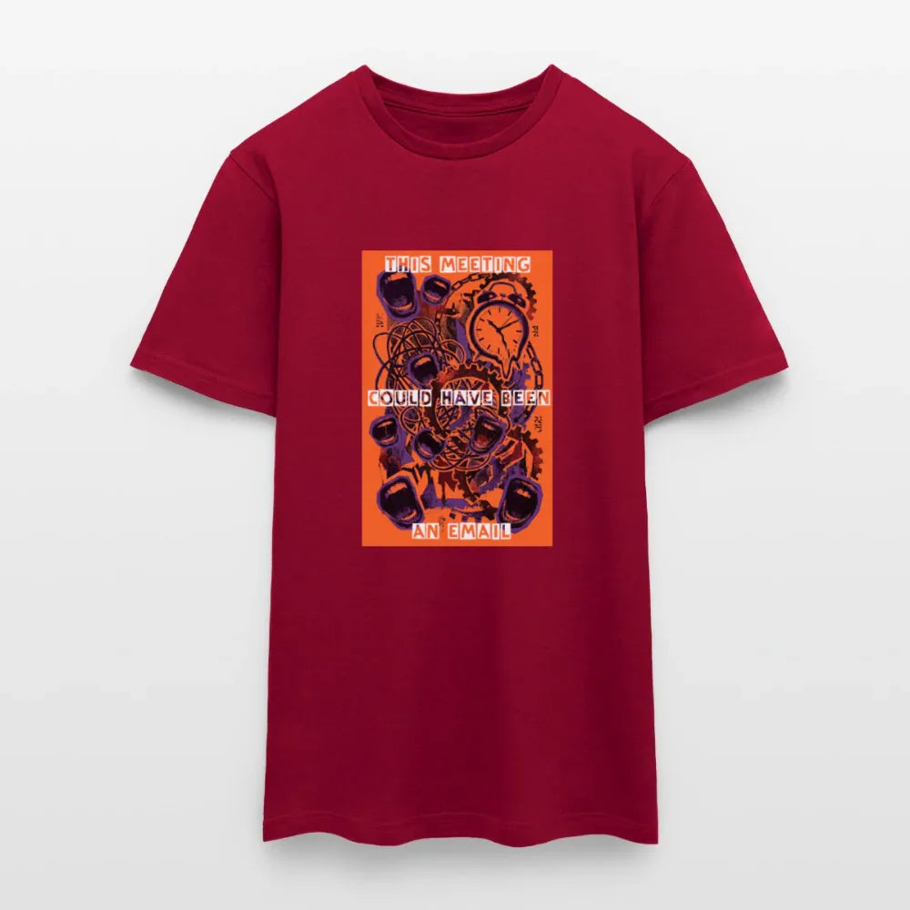 "Meeting Email" Motiv-T-Shirt für Männer - Ziegelrot