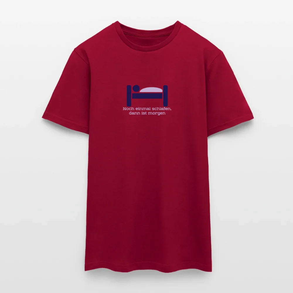 "Schlafen" Motiv-T-Shirt für Männer - Ziegelrot