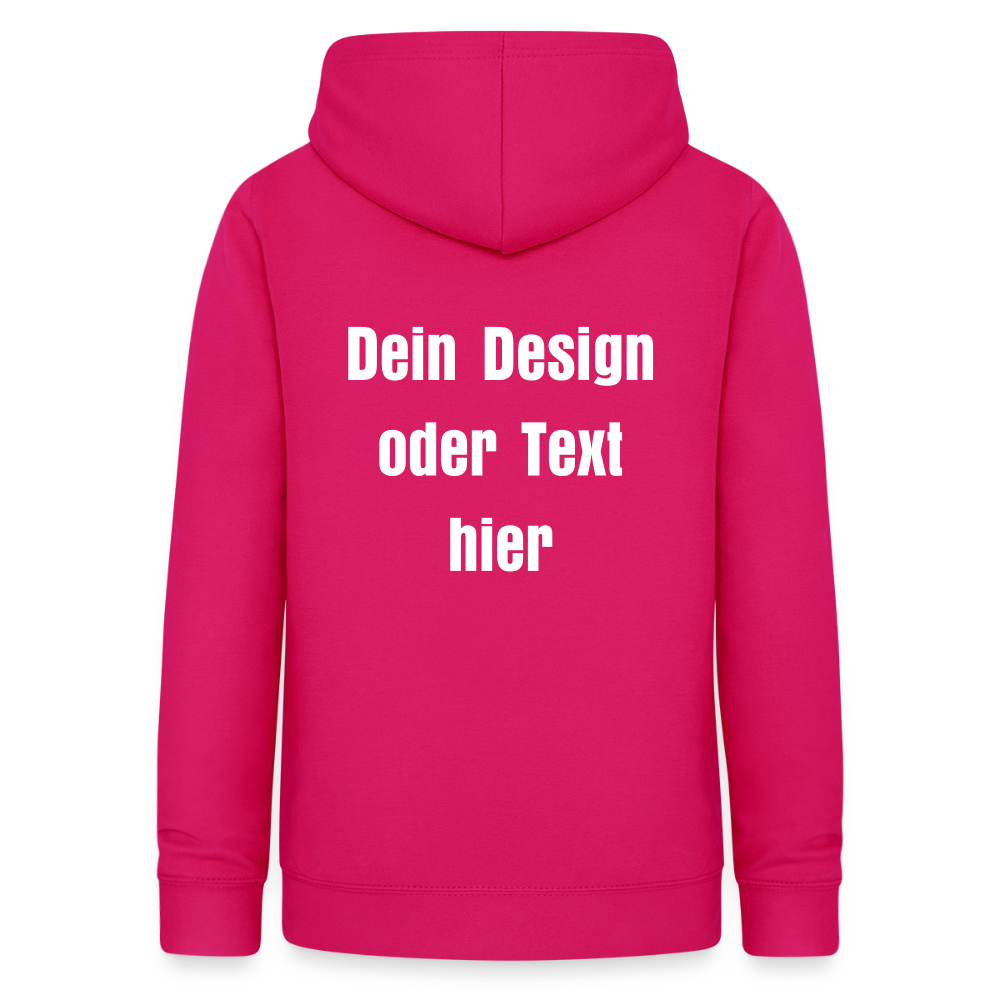 Frauen Hoodie - personalisierbare Vorder- und Rückseite - dunkles Pink