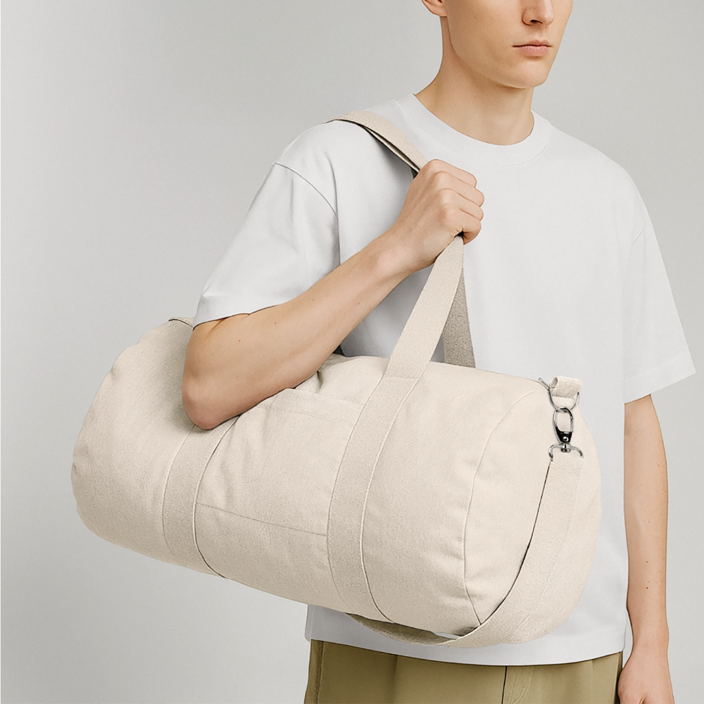 Stanley/Stella recycelte Canvas Duffle Bag - personalisierbar - Naturweiß