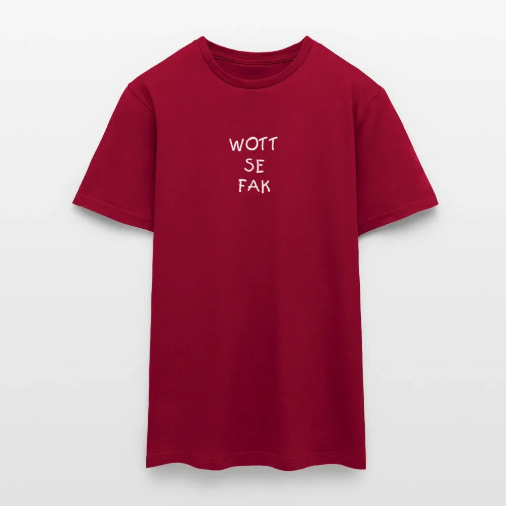 "WOTT SE FAK" Motiv-T-Shirt für Männer - Ziegelrot