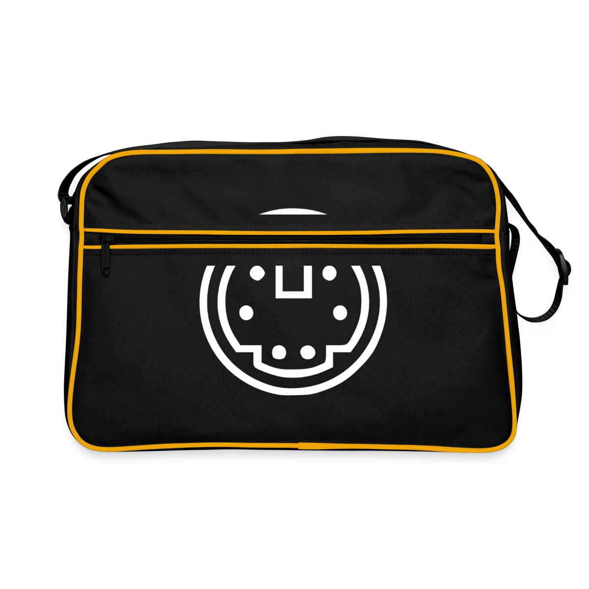 "PS/2" Motiv-Retro-Tasche, Farbe Schwarz/Gold