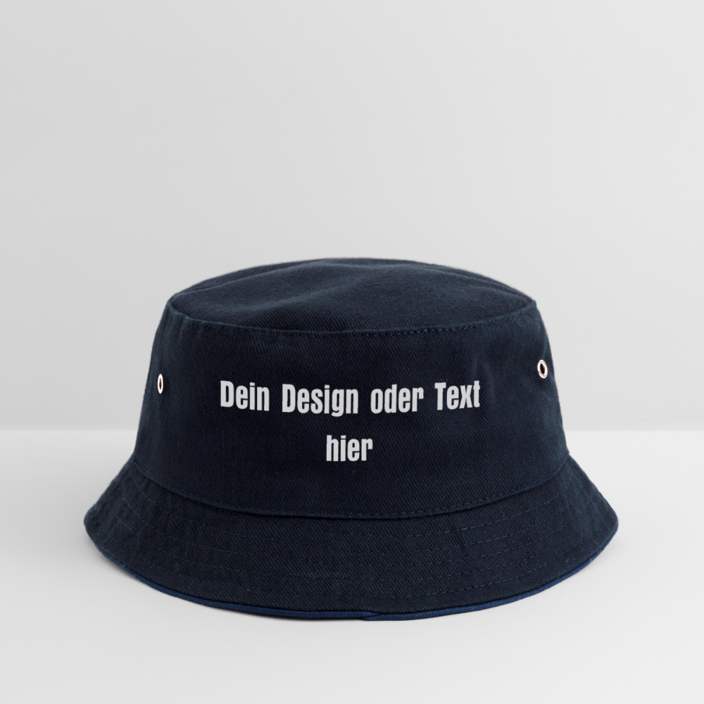 Kinder Bucket Hat - personalisierbar - navy/navy