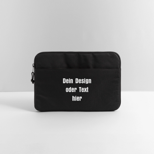 Laptoptasche passend für bis zu 15 Zoll Laptopgröße - personalisierbar - Schwarz