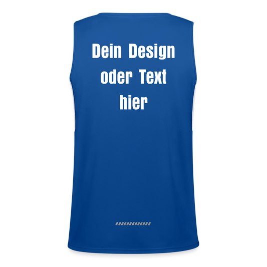 Funktionelles Kontrast-Tank Top für Männer - personalisierbare Vorder- und Rückseite - Royal/Weiß
