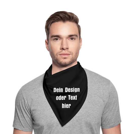 Bandana 100% Baumwolle für Sie und Ihn - personalisierbar - Schwarz