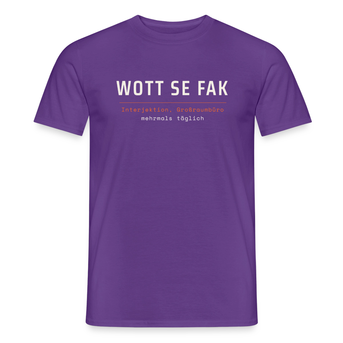 Wott se fak. Wörterbuch-Motiv Motiv-T-Shirt für Männer, Farbe Lila