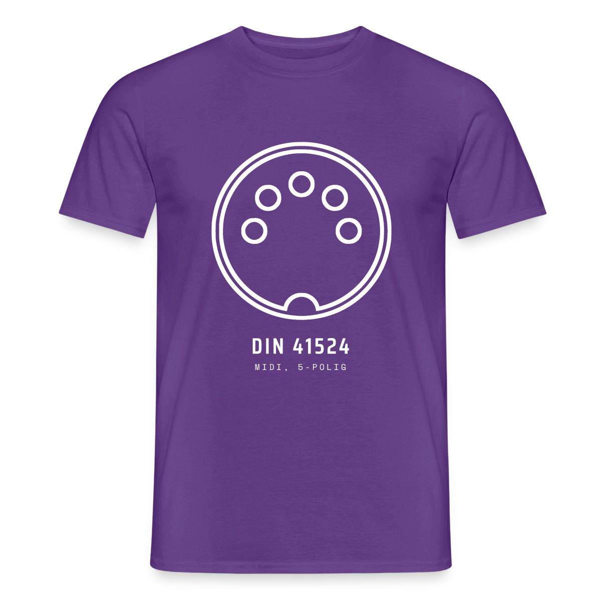"DIN 41524, MIDI 5-polig" Motiv-T-Shirt für Männer, Farbe Lila
