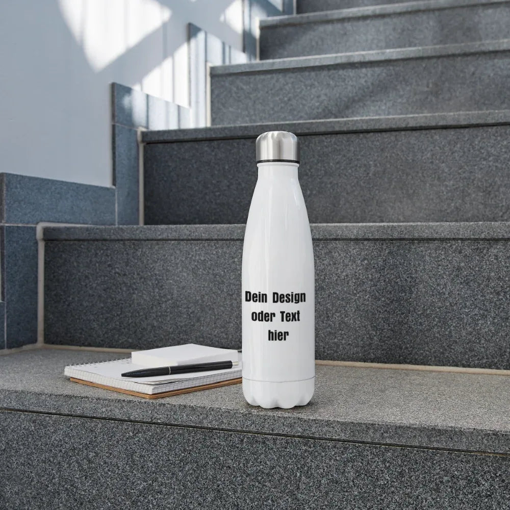 Isolierflasche 500ml - personalisierbar - Weiß