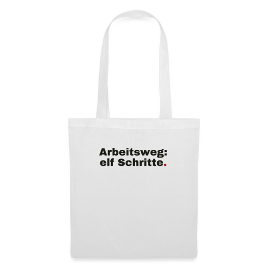 Arbeitsweg: elf Schritte Stoffbeutel, Farbe Weiß
