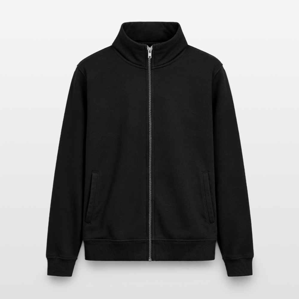 Pullover mit Zip-Kragen für Sie und Ihn (Unisex) - personalisierbare Vorder- und Rückseite - Schwarz