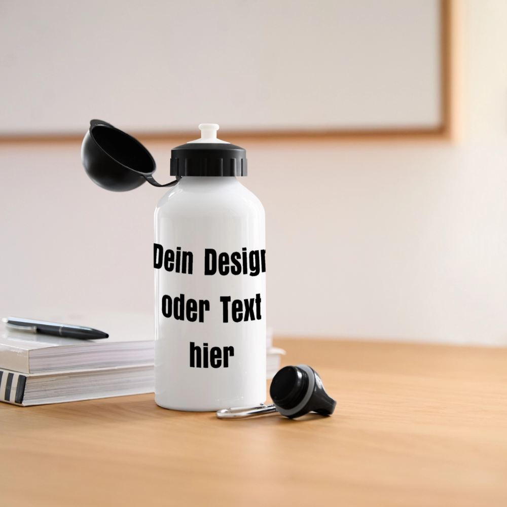 Trinkflasche mit versch. Aufsätzen 500 ml - personalisierbar - Weiß