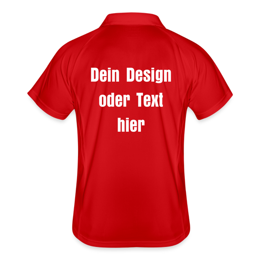 Männer Polo atmungsaktiv - personalisierbar - Rot/Weiß