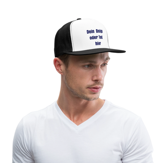 Trucker Cap - personalisierbar - Weiß/Schwarz