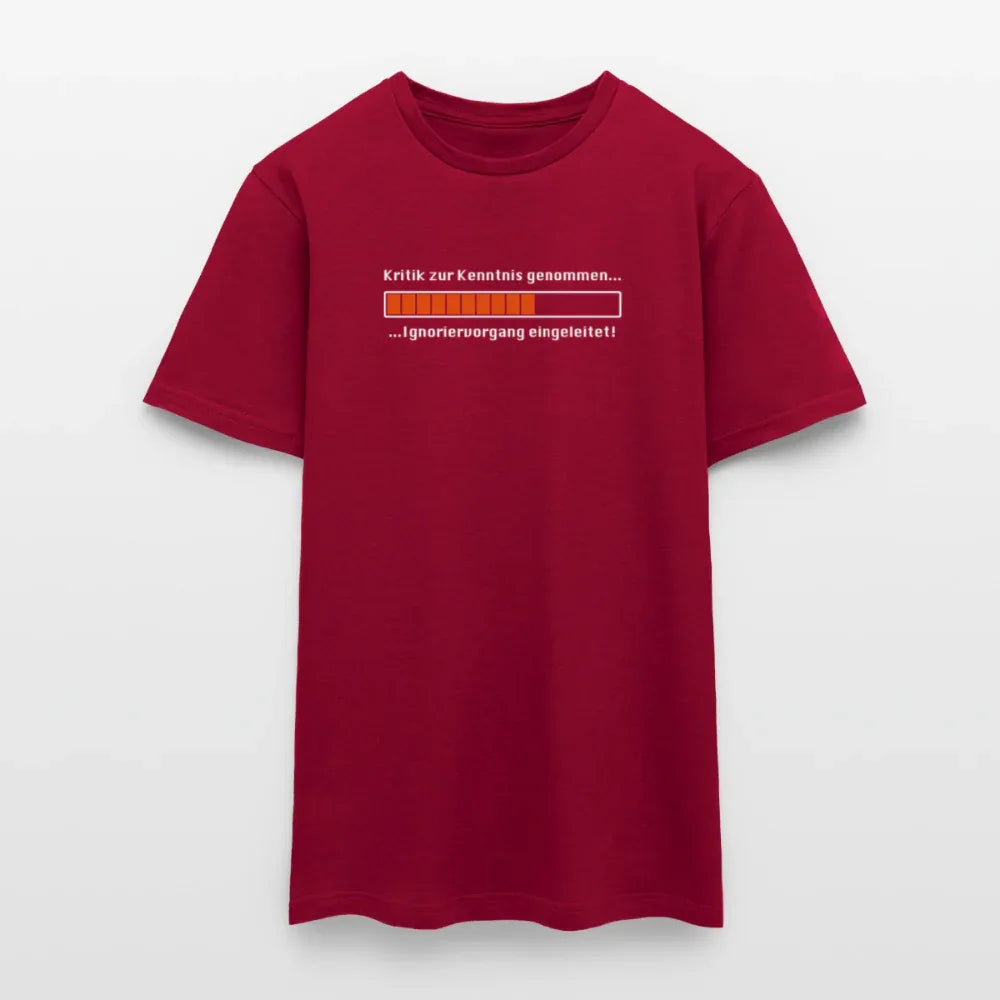 "Kritik" Motiv-T-Shirt für Männer - Ziegelrot