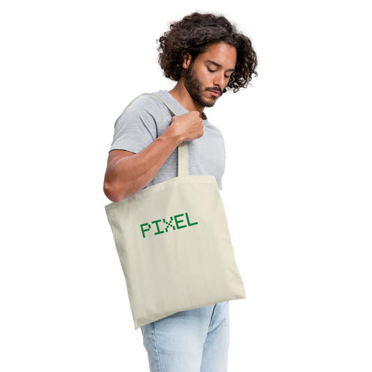 Pixel. Outline-Motiv Stoffbeutel, Farbe Natur, Model