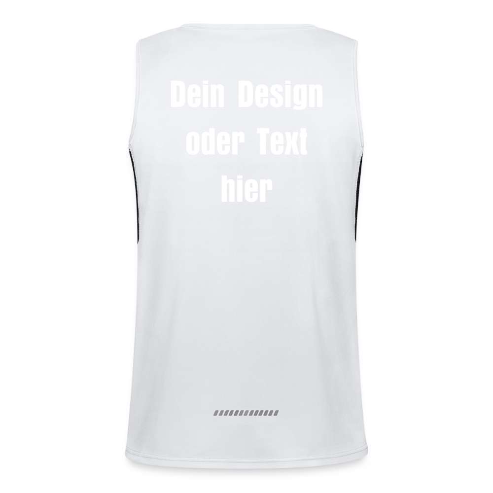 Funktionelles Kontrast-Tank Top für Männer - personalisierbare Vorder- und Rückseite - Weiß/Schwarz