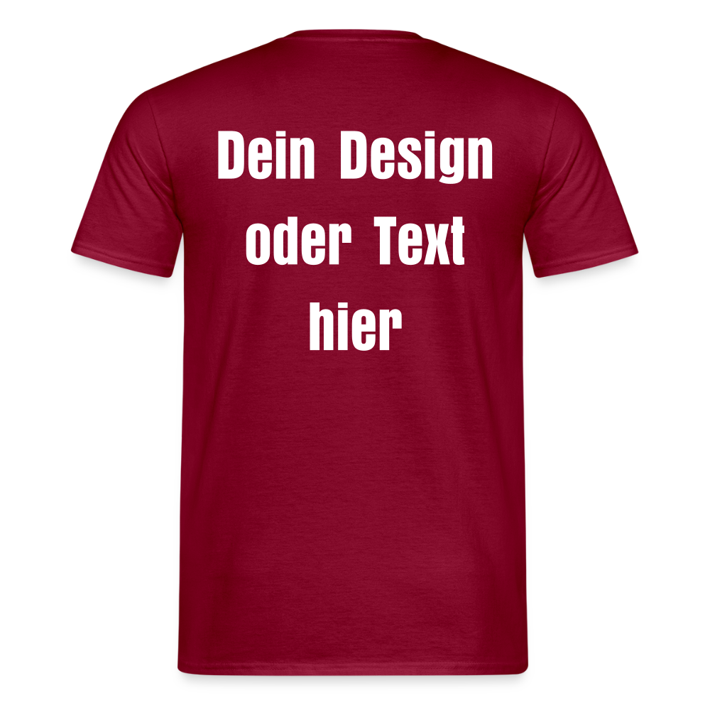 Männer T-Shirt - personalisierbare Vorder- und Rückseite - Ziegelrot