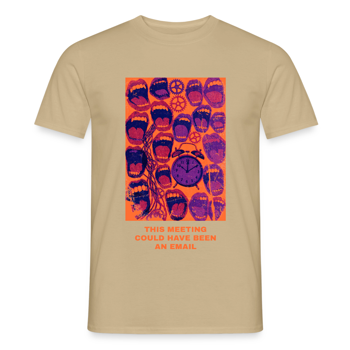 This meeting could have been an email. Popart-Motiv Motiv-T-Shirt für Männer, Farbe Sandbeige