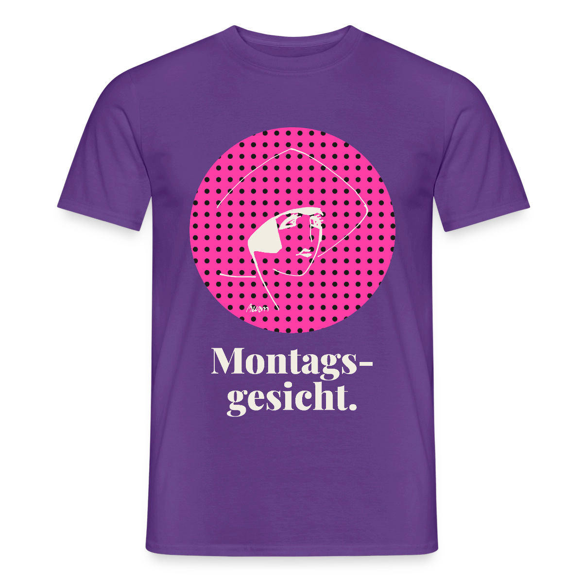 "Montagsgesicht. Art-déco-Motiv" Motiv-T-Shirt für Männer, Farbe Lila