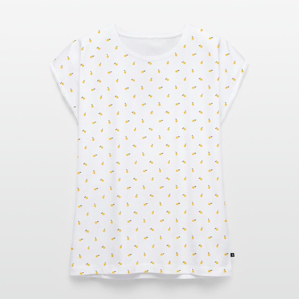 All-over-Print Frauen Premium Organic T-Shirt - Weiß/Zitronengelb