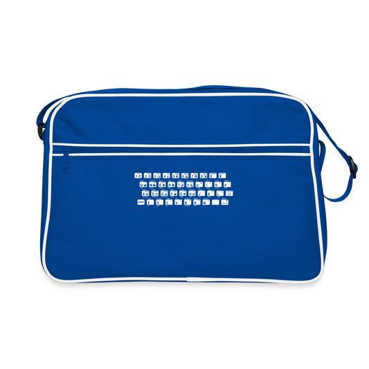 48K ZX Spectrum Motiv-Retro-Tasche, Farbe Blau/Weiß