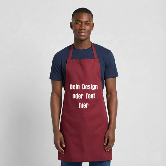 Kochschürze 100 % Baumwolle - personalisierbar - Bordeaux