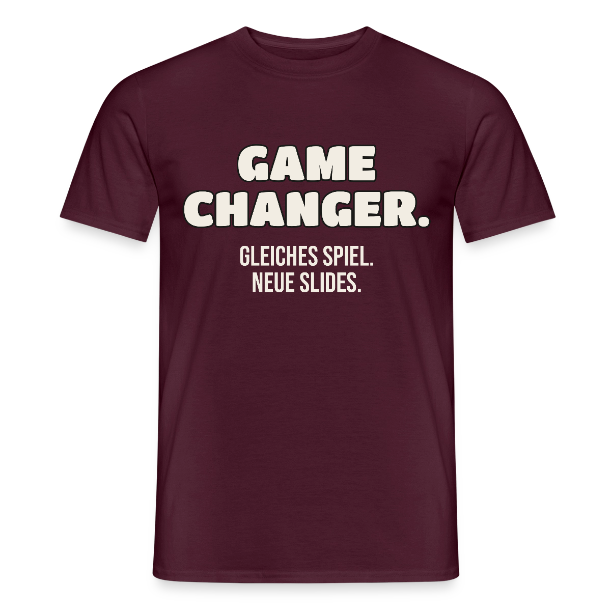 Game Changer. Gleiches Spiel. Neue Slides. Motiv-T-Shirt für Männer, Farbe Ziegelrot