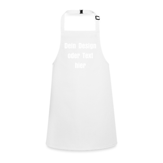 Schürze für Kinder aus 65% Polyester / 35% Baumwolle - personalisierbar - Weiß