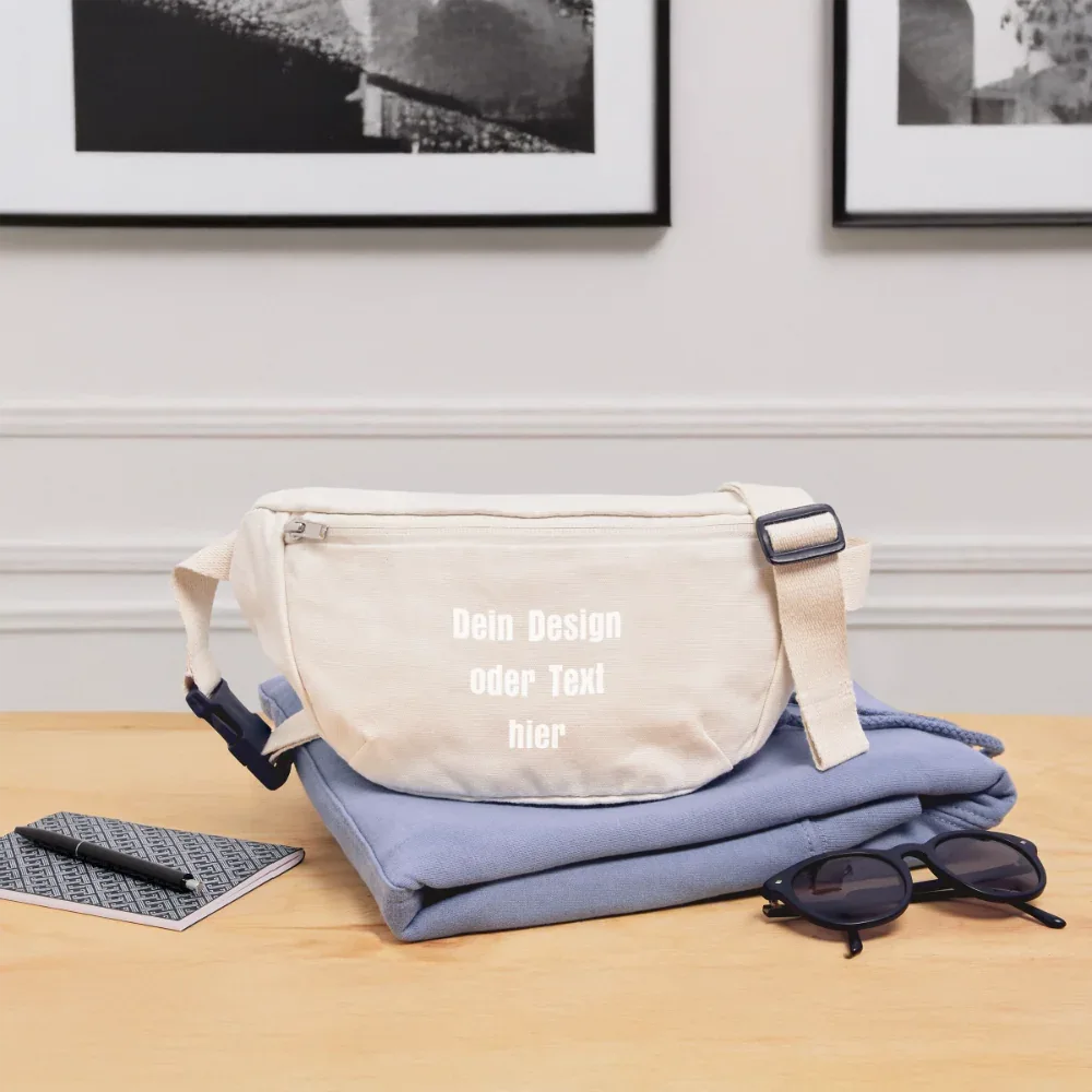 Stanley/Stella recycelte Gürteltasche - personalisierbar - Naturweiß