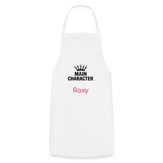Koch- oder Grillschürze "Main Character" - personalisierbarer Name oder Text - Weiß