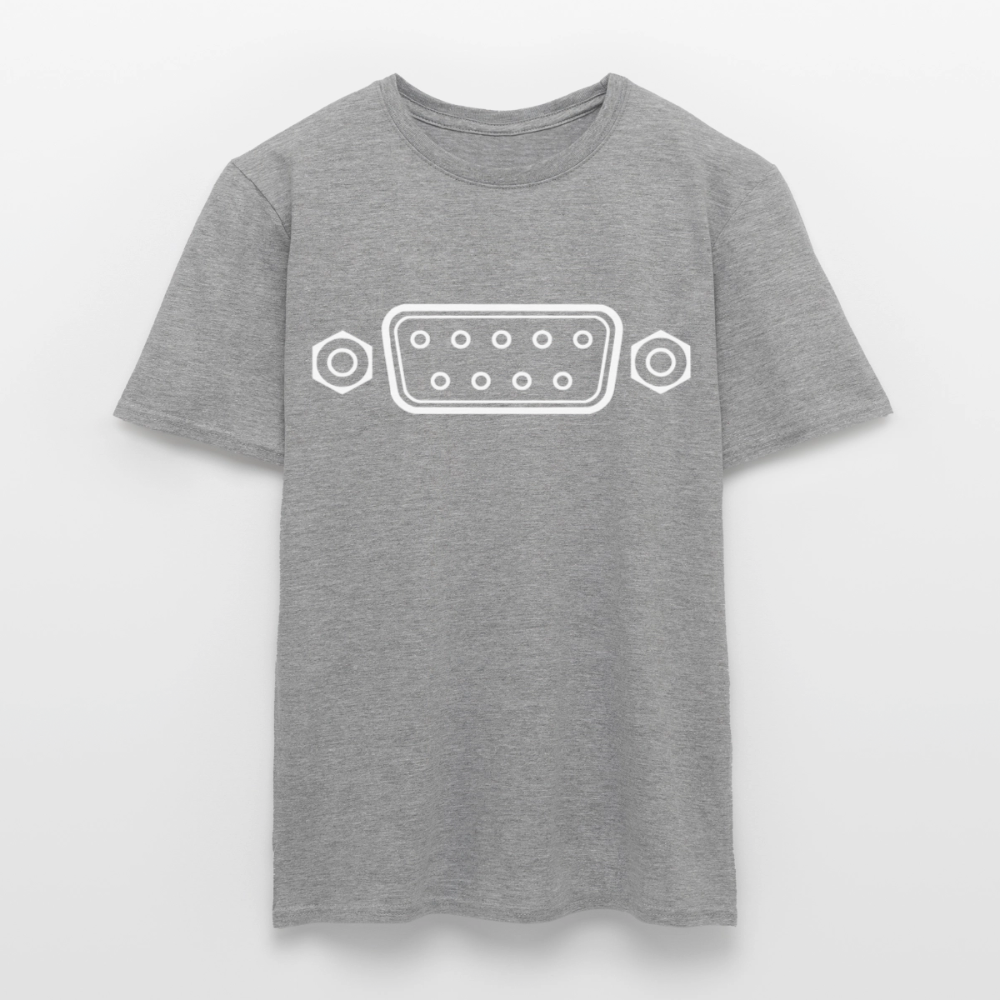 DB-9 RS-232 Retro T-Shirt für Herren - Graphit meliert