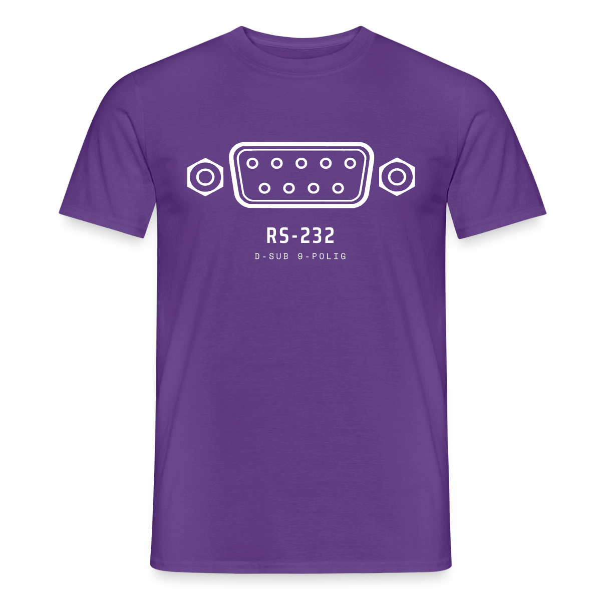 "RS-232, D-Sub 9-polig" Motiv-T-Shirt für Männer, Farbe Lila
