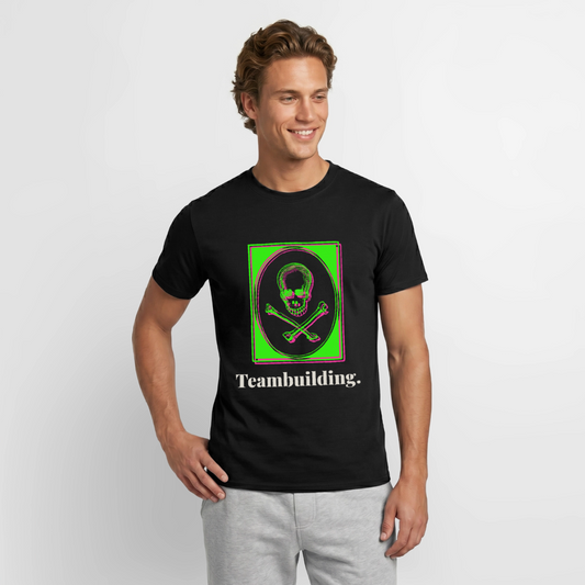 "Teambuilding. Neon-Motiv" Motiv-T-Shirt für Männer, Farbe Schwarz