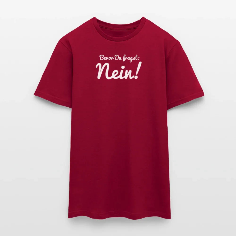 "Nein" Motiv-T-Shirt für Männer - Ziegelrot